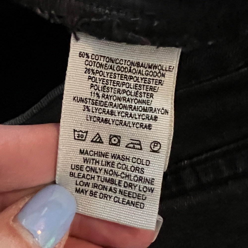 FREE PEOPLE 28 Great Heights Frayed Skinny Jeans Black Charcoal - Picture 9 of 14